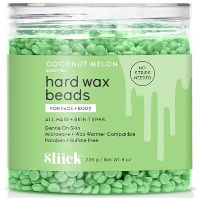 Sliick COCONUT MELON HARD WAX BEADS - Perle di Cera Dura Profumate al Cocco e Melone, Ideale per Ceretta Brasiliana, Viso e Corpo - Compatibile con Scaldacera Tradizionale e Starter Kit Sliick