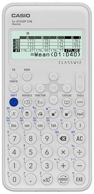 Casio FX-570SP CW - Calculatrice Scientifique, recommandée pour Le Curriculum Espagnol et Portugais, 5 Langues, Plus de 560 Fonctions, Couleur Blanche