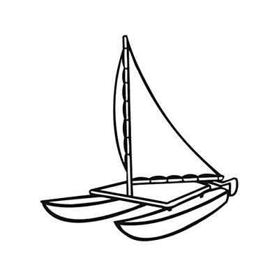 Stickers Catamaran - Turquoise, L 110cm x H 120cm