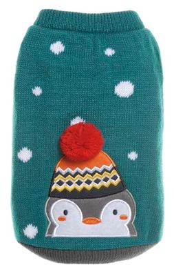 Best Friend - Maglioncino Pinguino per Cani, Perfetto per il Natale. Maglione Caldo per i Cani con Passagamba Elasticizzato e Mezza Manica | Lunghezza dorso 25 cm