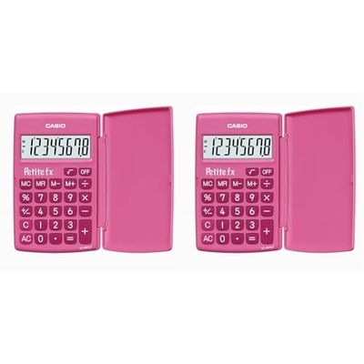 Casio Petite FX Calculatrice Scolaire 8 Chiffres Rose LC-401LV-PK (Lot de 2)