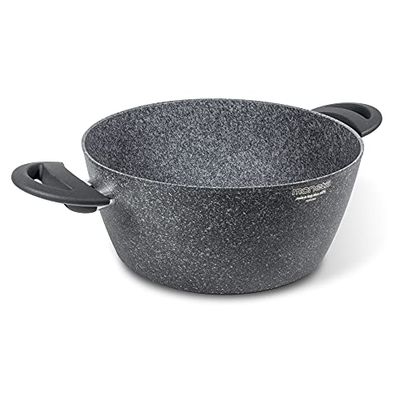 Moneta Sinfonia Casserole 2 poignées 24 cm également pour induction, renforcée avec particules minérales. Fabriquée en Italie