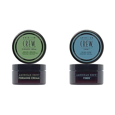 American Crew 2-Piece Styling Set with Fiber & Forming Cream (2 x 85g) Medium to High Hold, Formulated for Men