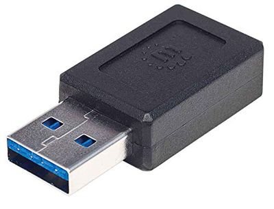 Manhattan 354714 USB-A USB-C Black Cable Interface/Gender Adapter - Cable Interface/Gender Adapters (USB-A, USB-C, Male/Female, Black)