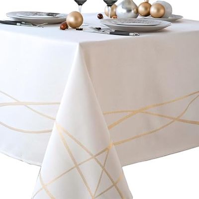 Nydel damastsduk (150 x 250 cm) D1878543313 elfenben/silver