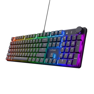 Trust Gaming GXT 866 Torix Tastiera Meccanica QWERTY US, Switch Huano Lineari, Illuminazione RGB, Rollover N-Key Rollover USB Programmabile Tastiera PC Laptop - Nero