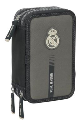 REAL MADRID 3ª EQUIPACIÓN 24/25 - Estuche Escolar con 37 Útiles Incluidos, Estuche Infantil, Estuche Niño, Ideal para Niños de 5 a 14 Años, Cómodo y Versátil, Calidad y Resistencia, 12.5x5.5x19.5 cm