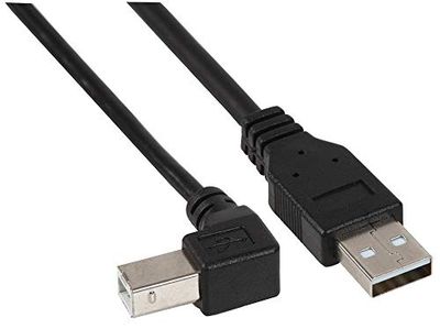 Pro Signal PSG91621 USB A Plug to Right Angled USB B Plug Lead, 1 m