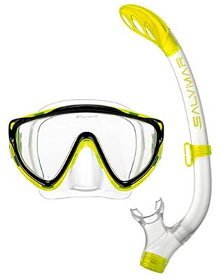 Combo Mask Silikon Kille Svart Mask- Tr. Lime +Deb Tr. Lime Snorkel