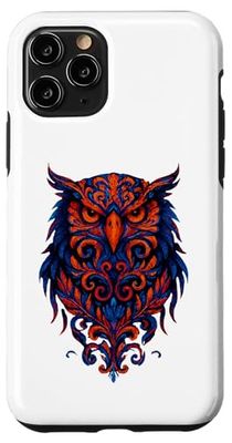 Gráfico Ornate Night Owl Art Colores Brillantes Amantes de la Vida Silvestre Carcasa para iPhone 11 Pro