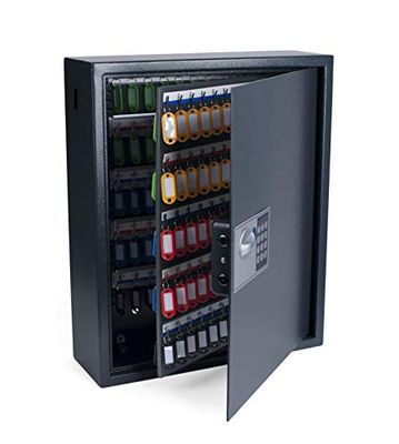 Pavo - Armario de llaves de alta seguridad para 150 llaves/Caja fuerte para llaves/Dimensiones: 550 x 380 x 150 mm / Incluye 150 llaveros