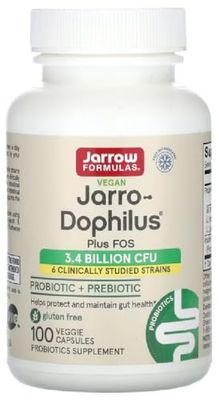 Jarrow Formulas - Jarro-Dophilus + FOS | Probiotic Support for intestinal Flora - 100 Capsules