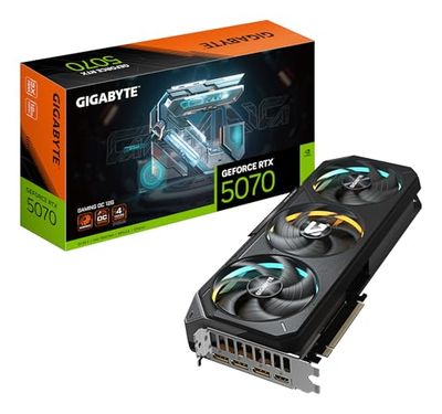 Gigabyte GeForce RTX 5070 GAMING OC 12G Scheda Grafica - 12GB GDDR7, 192 bit, PCI-E 5.0, 2625 MHz Core Clock, 3 x DP 2.1a, 1 x HDMI 2.1b, NVIDIA DLSS 4, GV-N5070GAMING OC-12GD