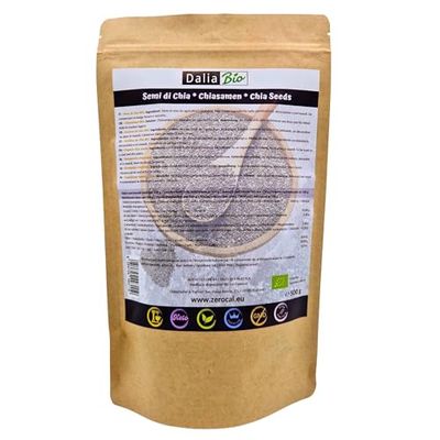Dalia - Graines de Chia Biologiques 500 g (Salvia Hispanica) Amérique du Sud | Protéines, Digestion, Oméga 3 | Sans Gluten | Qualité Premium