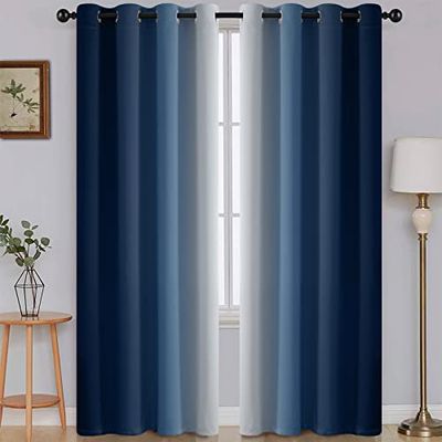 SimpleHome Lot de 2 Rideaux occultants ombrés à Isolation Thermique avec œillets pour Salon, Chambre à Coucher, 132,1 x 213,4 cm de Long