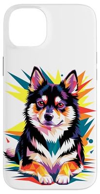 Polygonal Abstract Art Alaskan Klee Kai Case for iPhone 14 Plus