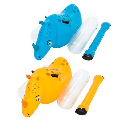 Bestway Jeu de Piscine Gonflable pour 2 Personnes Rhino Rumble - 148 cm x 89 cm x 61 cm - Bleu - Jaune