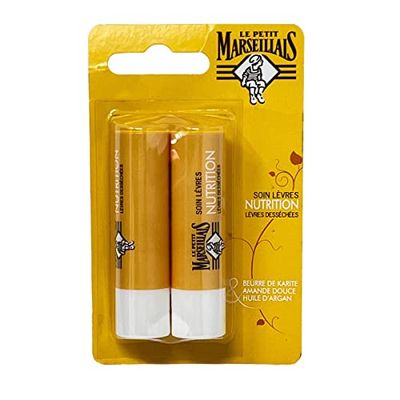 Le Petit Marseillais - Cuidado para labios – Nutrición para labios resecos – Juego de 2 unidades