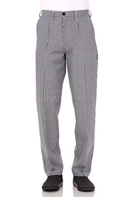 Chef Works Pantalon de chef basique pour homme, petits carreaux, taille 36