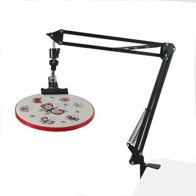 Soporte de aro de bordado a mano, soporte de aro de bordado de metal, soporte plegable para bordado a mano, soporte de punto de cruz, adecuado para aros de bordado