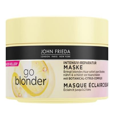 John Frieda Maschera Go Blonder – Contenuto: 250 ml – Cura intensiva dei capelli – Tipo di capelli: biondi, biondi, protegge dai danni dei capelli
