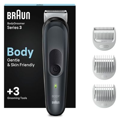 Braun Depilatore Corpo Series 3 3350, Rifinitore Corpo Da Uomo, Rasatura Delicata Per Tutto Il Corpo Maschile