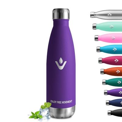 Insulated Bottle 500 ml, Leakproof Stainless Steel Bottle, BPA-Free Metal Bottle, Reusable, Double-Walled Stainless Steel Water Bottle, Insulated Water Bottle for School, Office, Sports, Hiking