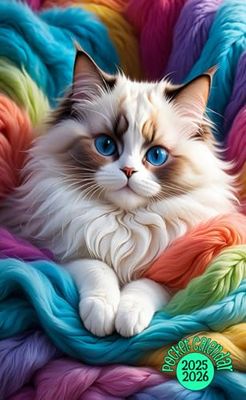 Pocket Calendar 2025-2026: Ragdoll Cat Cover, 24 Months Monthly Planner, Small Size 4*6.5 inches