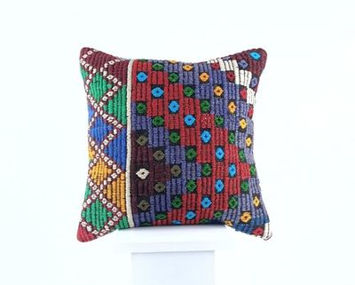 Kelim Cuscino 40x40 cm fatto a mano turco prodotto federe kilim dekorativo orientale etnici cuscino E803