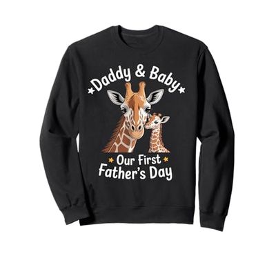 Cute Giraffe Daddy and Baby Matching First Father’s Day Men Sweatshirt