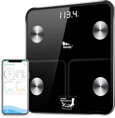 Weighing Scales for Body Weight and Fat,Himaly Digital Bathroom Scale Smart Bluetooth Scale, Body Composition Analyzer for BMI,Weight Loss,180kg /400LBS