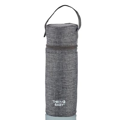 Thermobaby Insulated Baby Bottle Holder – Can Hold a Milk Dispenser and a Bottle – Easy to Carry – Heather Grey