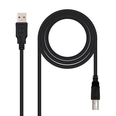 USB 2.0 printerkabel, type A/M-B/M, zwart, 1,0 m, snelle gegevensoverdracht, ideaal voor het aansluiten van printers op de pc.