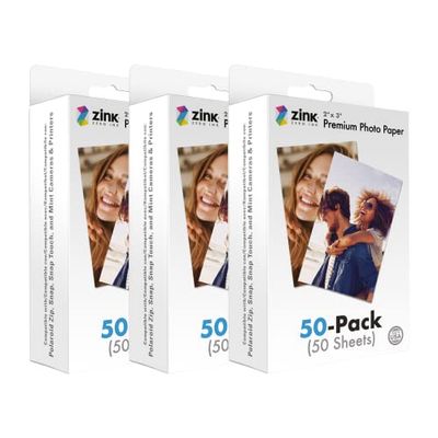 Zink Papel fotográfico instantáneo Zink de 5,1 x 7,6 cm (Paquete de 150) Compatible con cámaras e impresoras Polaroid Snap, Snap Touch, Zip y Mint