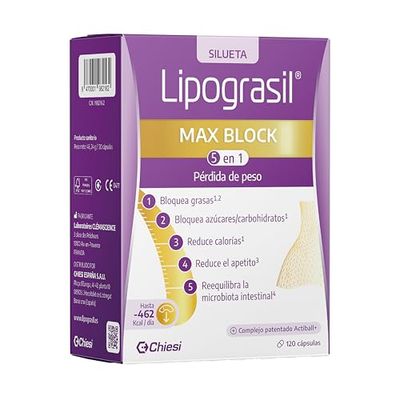 LIPOGRASIL MAX BLOCK 5 en 1 | Tratamiento 5 en 1 | 120 Cápsulas