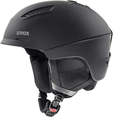 uvex ultra, casco da sci robusto unisex, regolazione individuale delle dimensioni, aerazione ottimizzata, black matt, 55-59 cm