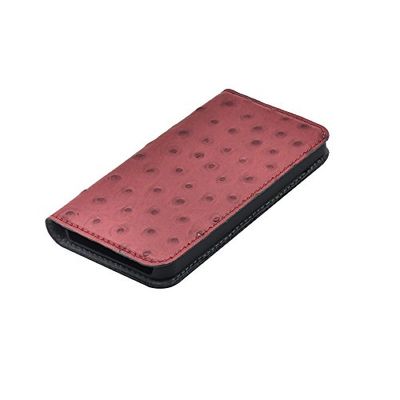 Tellur Boek Case Magnetisch Lederen met Struisvogel Print voor iPhone 5/5s/SE, Rood