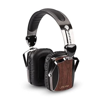 InLine 55358 woodon écouteurs Intra-Auriculaires avec câble Microphone/Fonction Bouton en Noyer