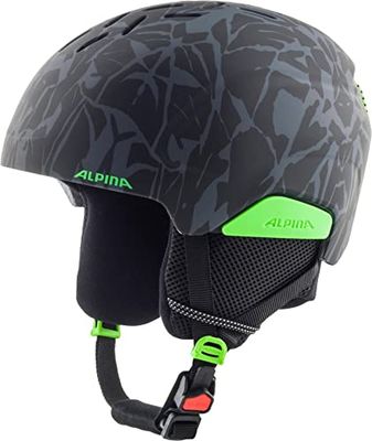 ALPINA Unisex - Kinderen, PIZI Skihelm, black-green camo matt, 51-55 cm