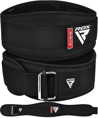 RDX Cintura Palestra Sollevamento Pesi, 6.5” Lombare Imbottita Schiena Supporto, Powerlifting Belt per Bodybuilding Pesistica Fitness Gym Stacchi Funzionale Allenamento di Potenza Squat, Uomo Donna