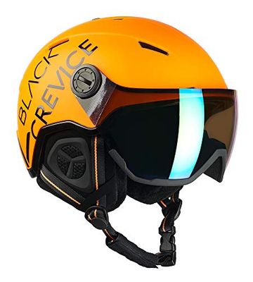 Black Crevice Vail Skihelm met vizier, neon oranje, L (58-61 cm)