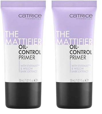 Catrice The Mattifier Oil-Control Primer, transparente, de larga duración, nutritiva, refinadora de poros, mate, vegana, sin aceite, impermeable, sin perfume, 1 unidad (30 ml) (Paquete de 2)