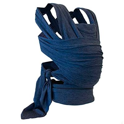 Boppy ComfyFit Ergonomisk Bärsele för spädbarn och barn från födsel till 15 kg, Lätt att bära bärsele, Bärsele med huvud- och nackstöd - Blå