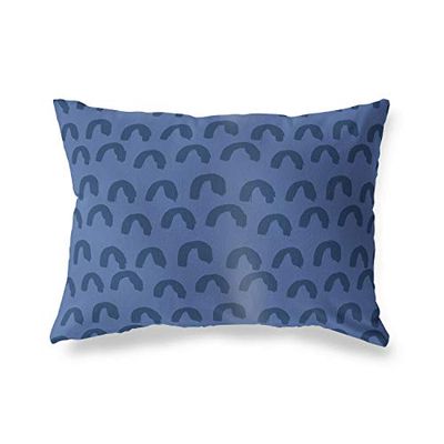 BonaMaison Bleu Housse de Coussin Motif, Taie d'oreiller pour Lit Voiture Canapé Maison Salon Chambre, Décoration D'intérieur, 45x60 Cm - Conçu et Fabriqué en Turquie