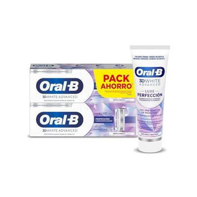 Oral-B 3D White Advanced Luxe Perfection Dentifrici, confezione risparmio 2 x 75 ml