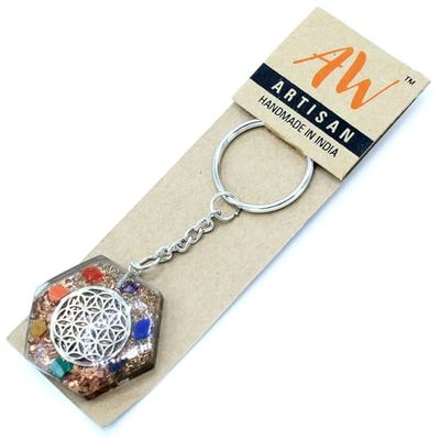 Orgonite Power Keyring - Octagon Flower of Life