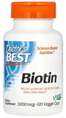 Doctor's Best - Biotine 5000mcg | Support pour la peau, les cheveux et les ongles - 120 capsules