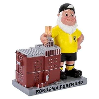 Borussia Dortmund BVB krasnal ogrodowy U-wieża z LED - w zestawie baterie 3 x LR41-22 x 9,5 x 24,3 cm, plyresin, tworzywo sztuczne, metal, wielokolorowy