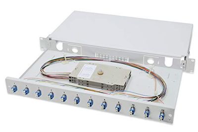 DIGITUS glasvezel lasdoos 12 koppelingen - LC - OS2-1U 19-inch - Single-Mode duplex - met lasdoos - rack-montage