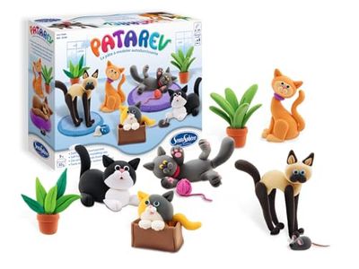 SentoSphère - Patarev - Blister met 5 potten - Les Cats - Boetseerklei - voor artistieke creaties - Veelkleurig - Voor kinderen vanaf 6 jaar - Gemonteerd in Frankrijk